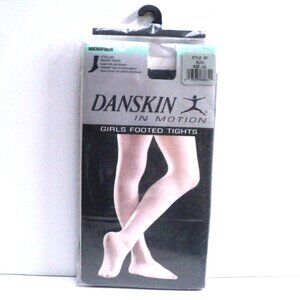 Danskin Girl's Footed Tights Size L Style# 607 Black Dance, Cheer, Exercise NEW